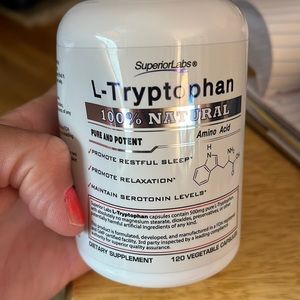Superior Labs L-Tryptophan Sleep Support 120 Capsules 500mg Exp 05/2024 Sealed